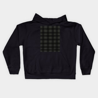 Black Buffalo Plaid Pattern Kids Hoodie